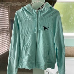 VS Pink mint zip up hoodie